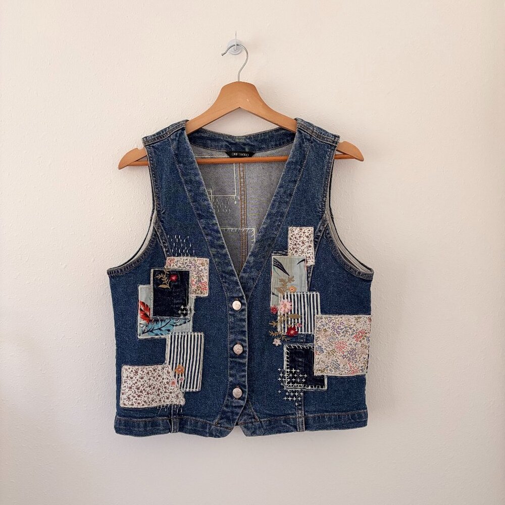 Driftwood Patchwork Denim Vest